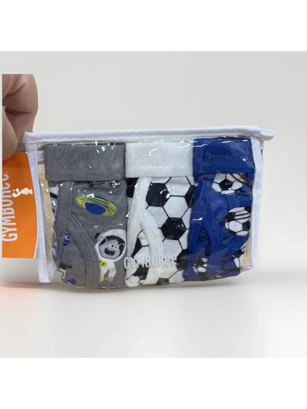Gymboree Boy's Briefs Underwear 3-Pack size 5-6 100% Cotton Soccer Balls/Space